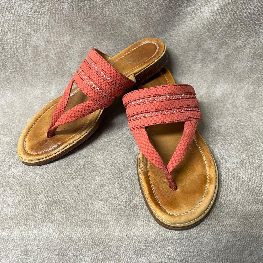 SPERRY Gold Cup Flat Abbey Anne Wild Rose Sandals, Sz 8
